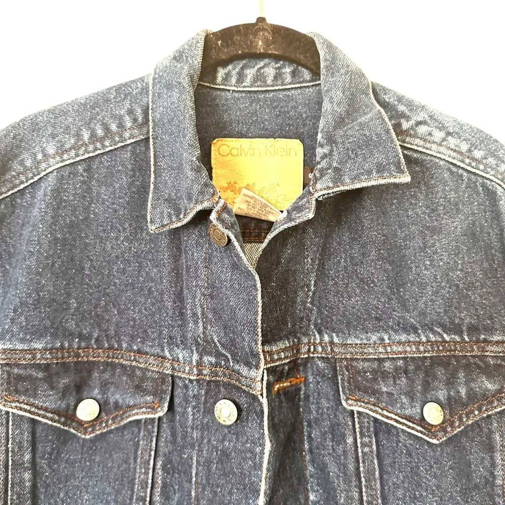 CALVIN‎ KLEIN Vintage Oversized Denim Trucker Jacket Small